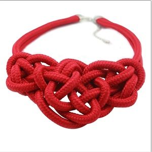 Handmade macrame knot cotton cord necklace